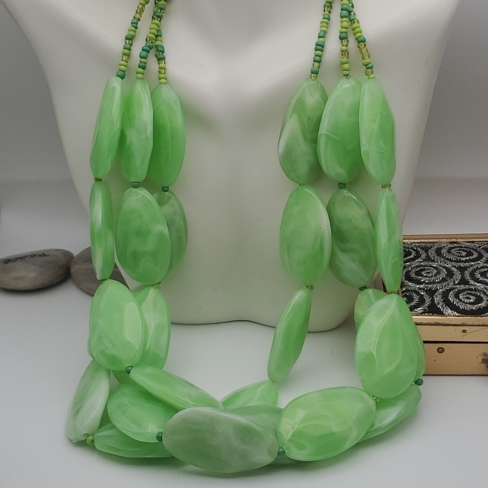 Seagreen garden statement necklace OVERFLOW